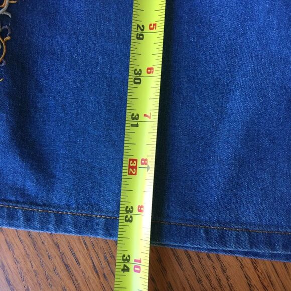 Starwear Jeans Denim Mini Dress Vintage Embroidered Laced Neckline Side Zipper S - Picture 8 of 16